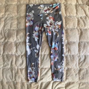 Athleta Gray Floral Leggings